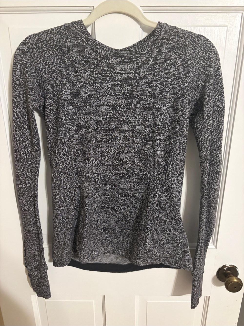 lululemon athletica Black & White Marled Crewneck Sweater